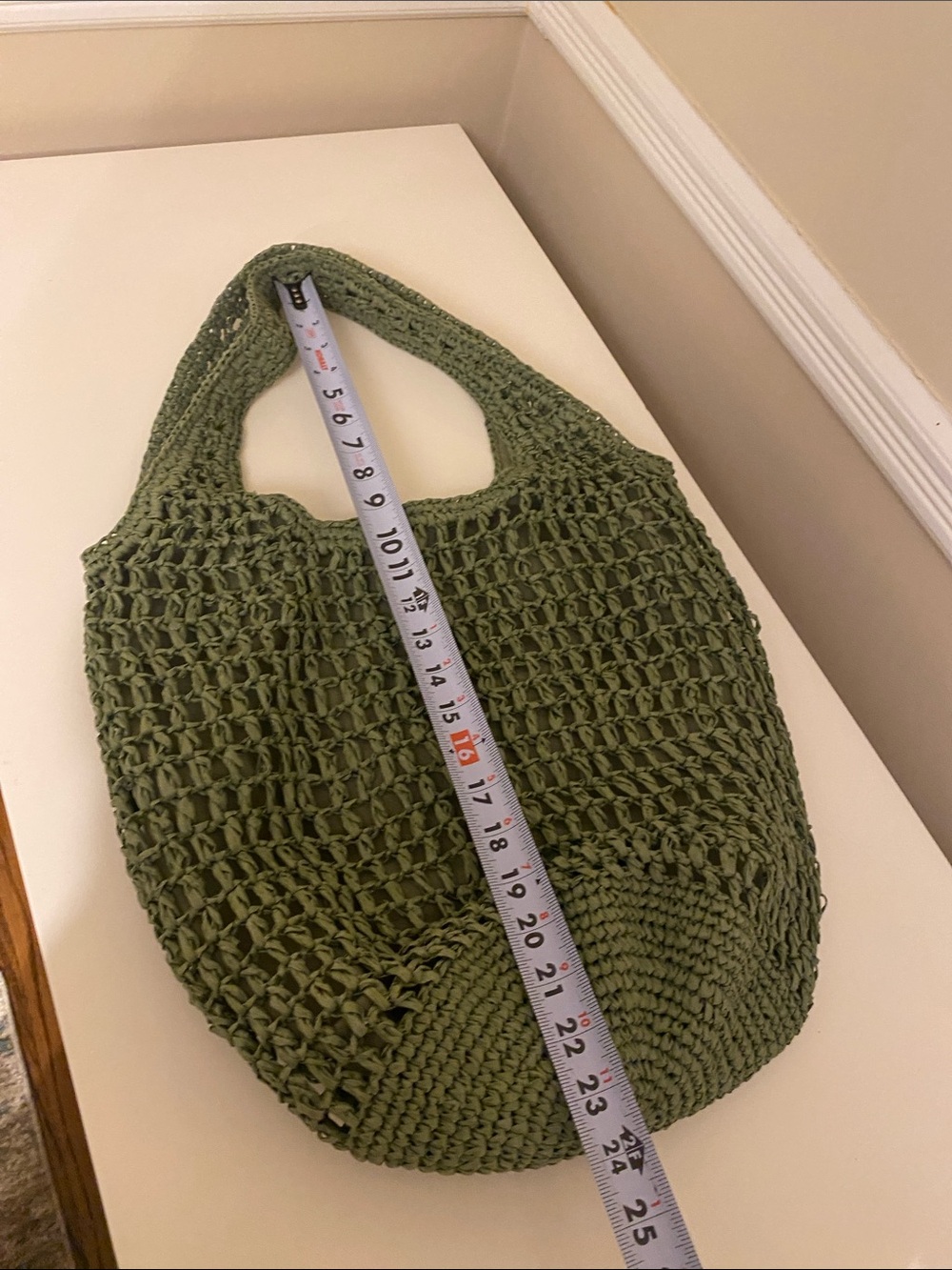 Haute Hippie Woven Crochet Slouchy Hobo Shoulder Bag in Sage Green - Picture 8 of 12